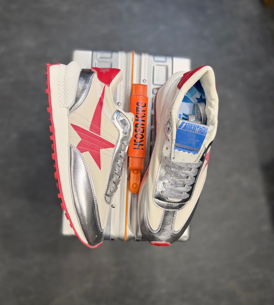 Marathon Silver Gold Sneakers – Premium Quality