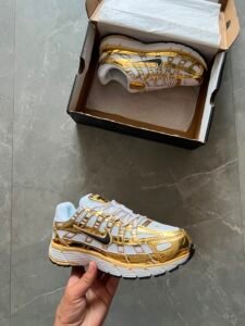 P-6000 Metallic Gold Sneakers – Premium Quality