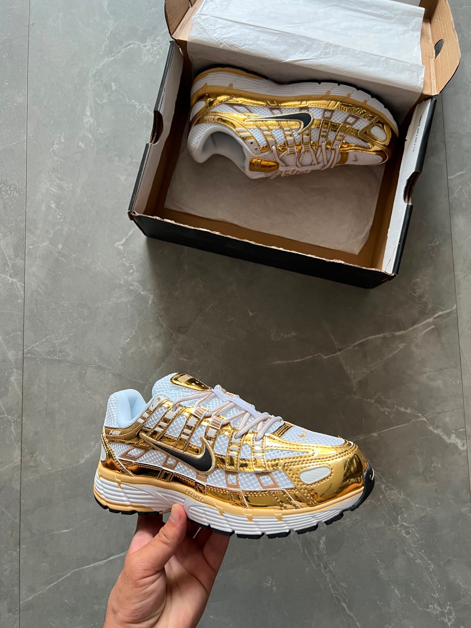 P-6000 Metallic Gold Sneakers – Premium Quality (2) P-6000 Metallic Gold Sneakers – Premium Quality
