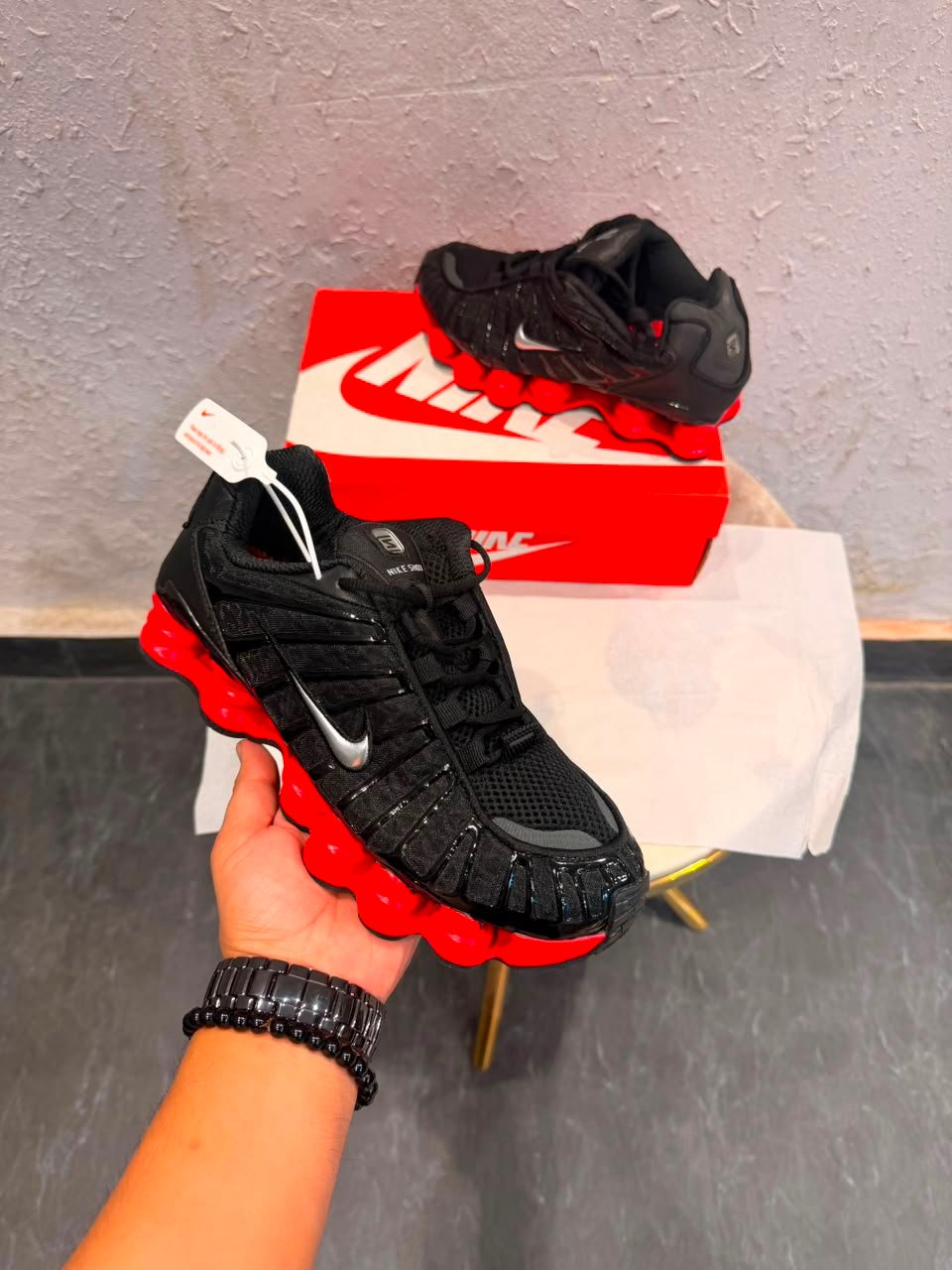 Shox TL Custom Black Red Sneakers – Premium Lifestyle Edition