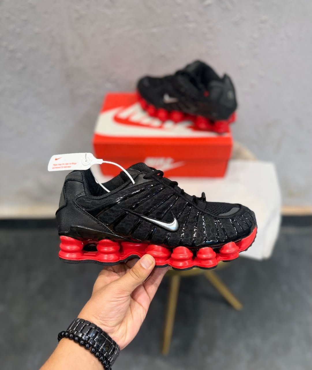 Shox TL Custom Black Red Sneakers – Premium Lifestyle Edition