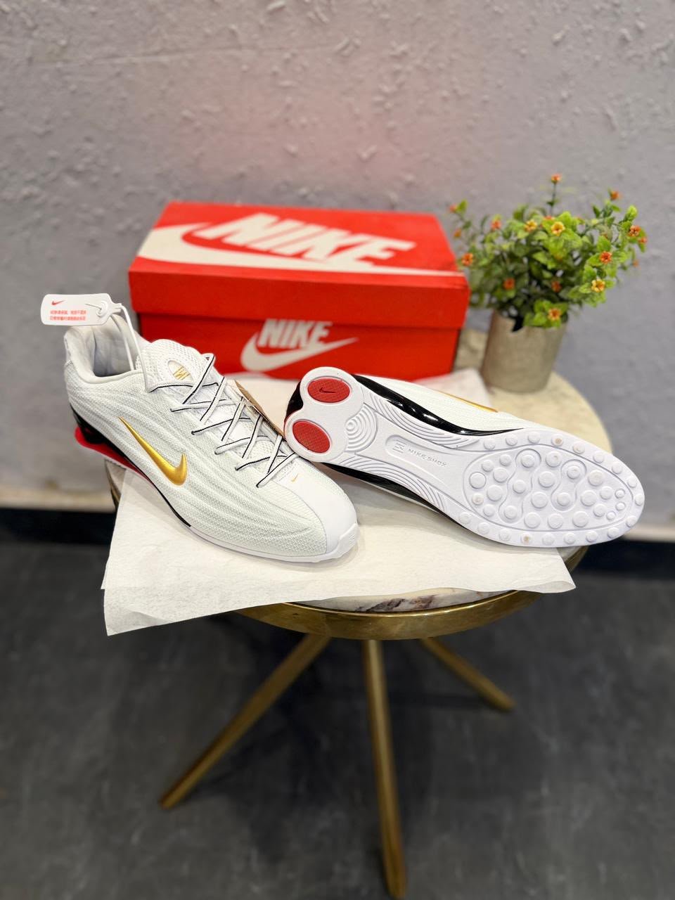 Shox Z Reimagined 2026 White Gold Sneakers – Premium Lifestyle Edition