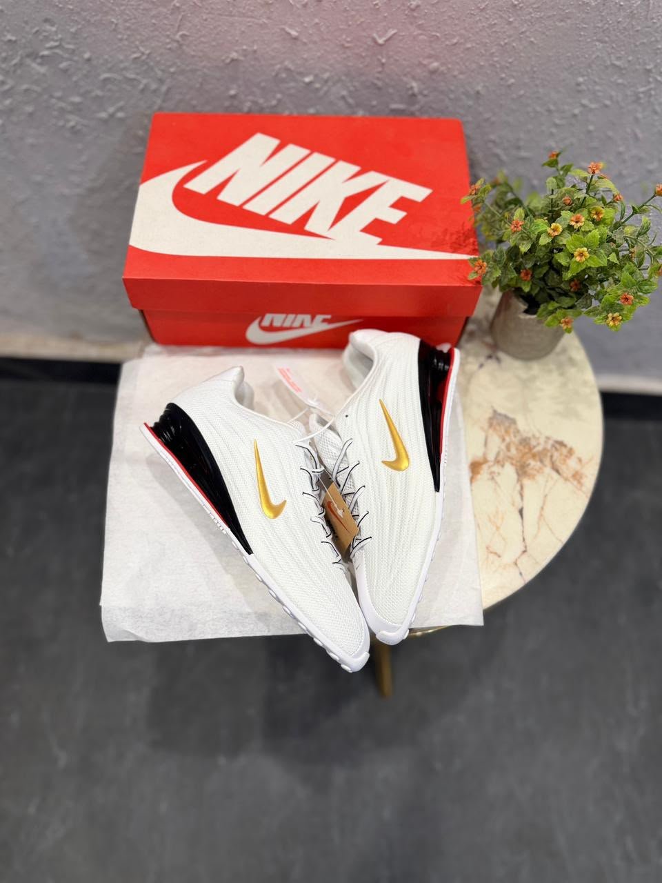 Shox Z Reimagined 2026 White Gold Sneakers – Premium Lifestyle Edition