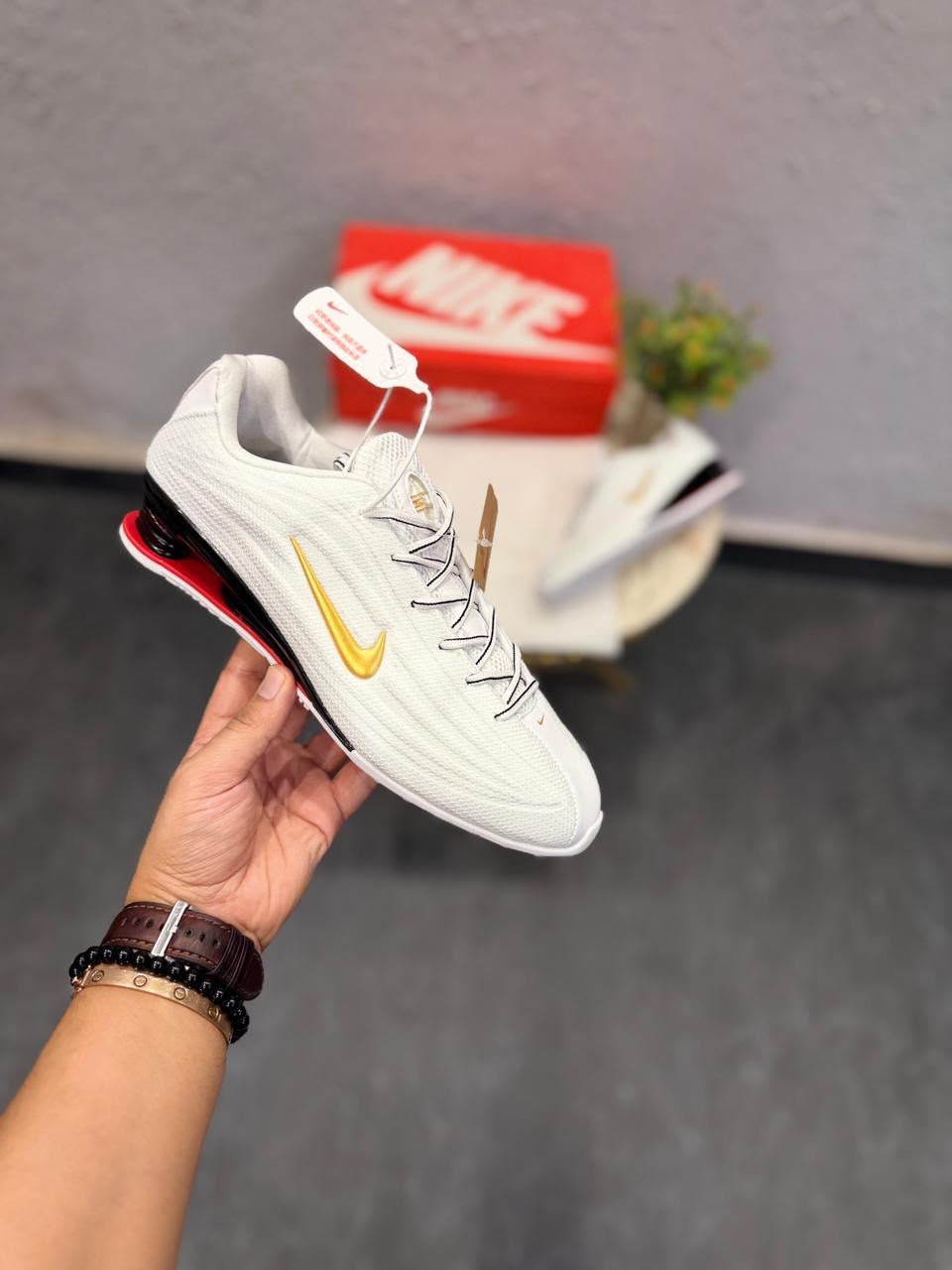 Shox Z Reimagined 2026 White Gold Sneakers – Premium Lifestyle Edition