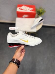 Shox Z Reimagined 2026 White Gold Sneakers – Premium Lifestyle Edition