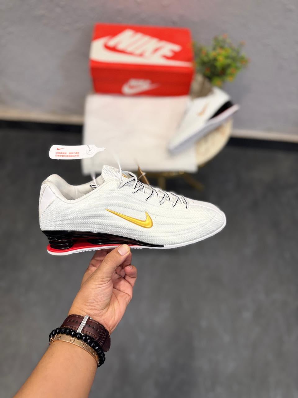 Shox Z Reimagined 2026 White Gold Sneakers – Premium Lifestyle Edition