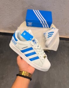 Superstar Blessed White Blue Sneakers – Premium Lifestyle Edition