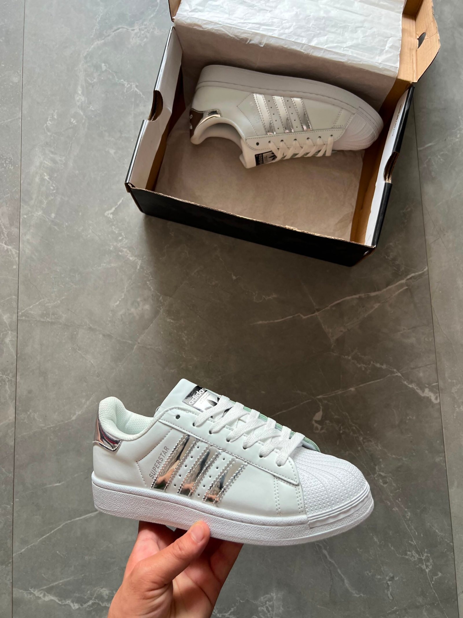 Superstar Silver Strips Full Leather Sneakers – Premium Lifestyle Edition