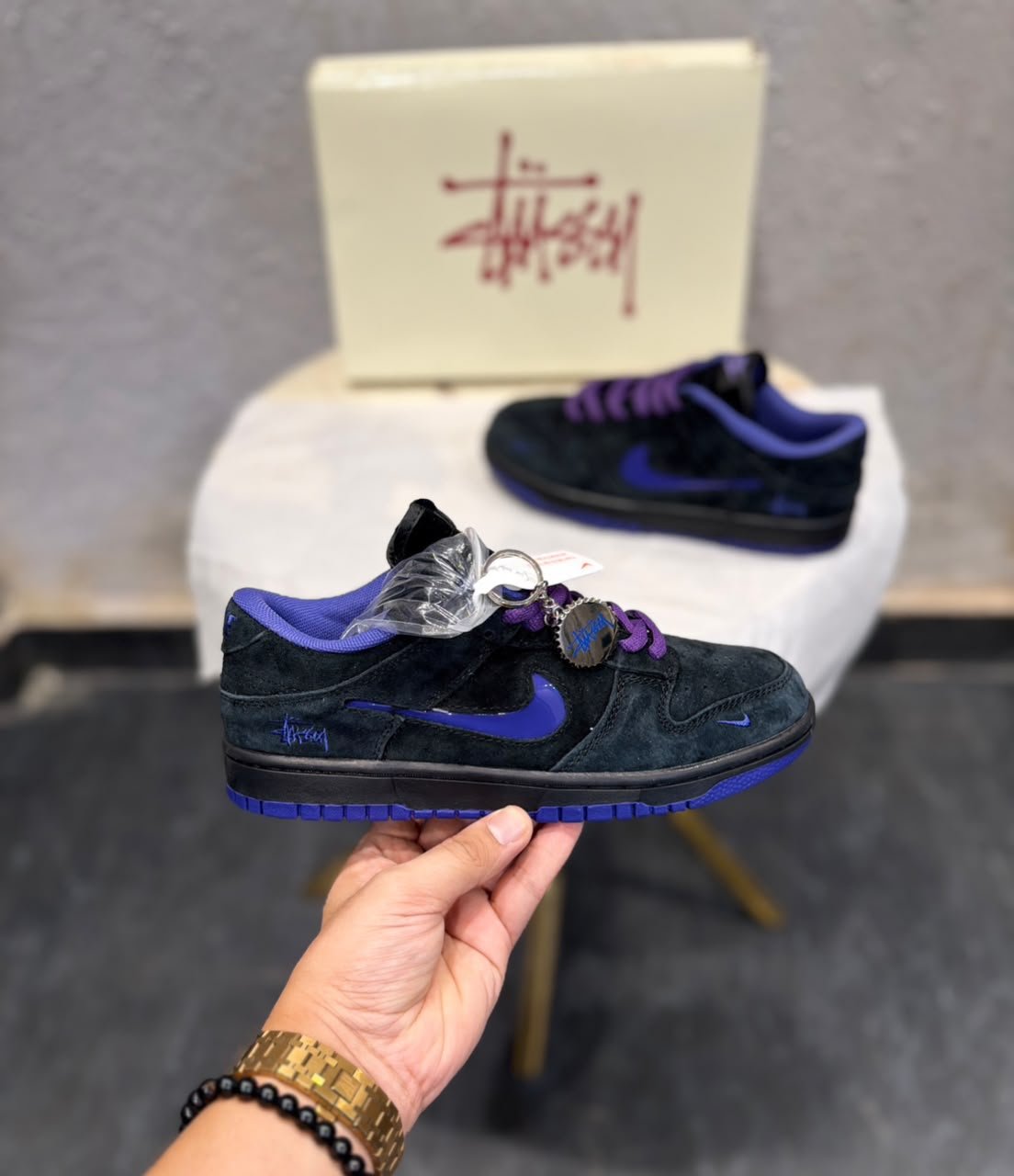Black Purple Skate Sneakers – Deep Violet Street Style