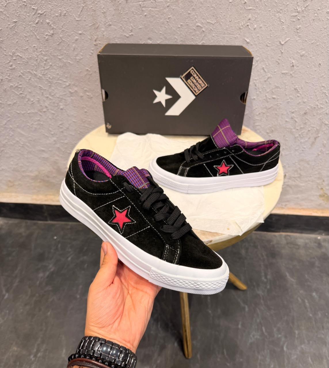 Black Raspberry Suede Sneakers – Urban Streetwear