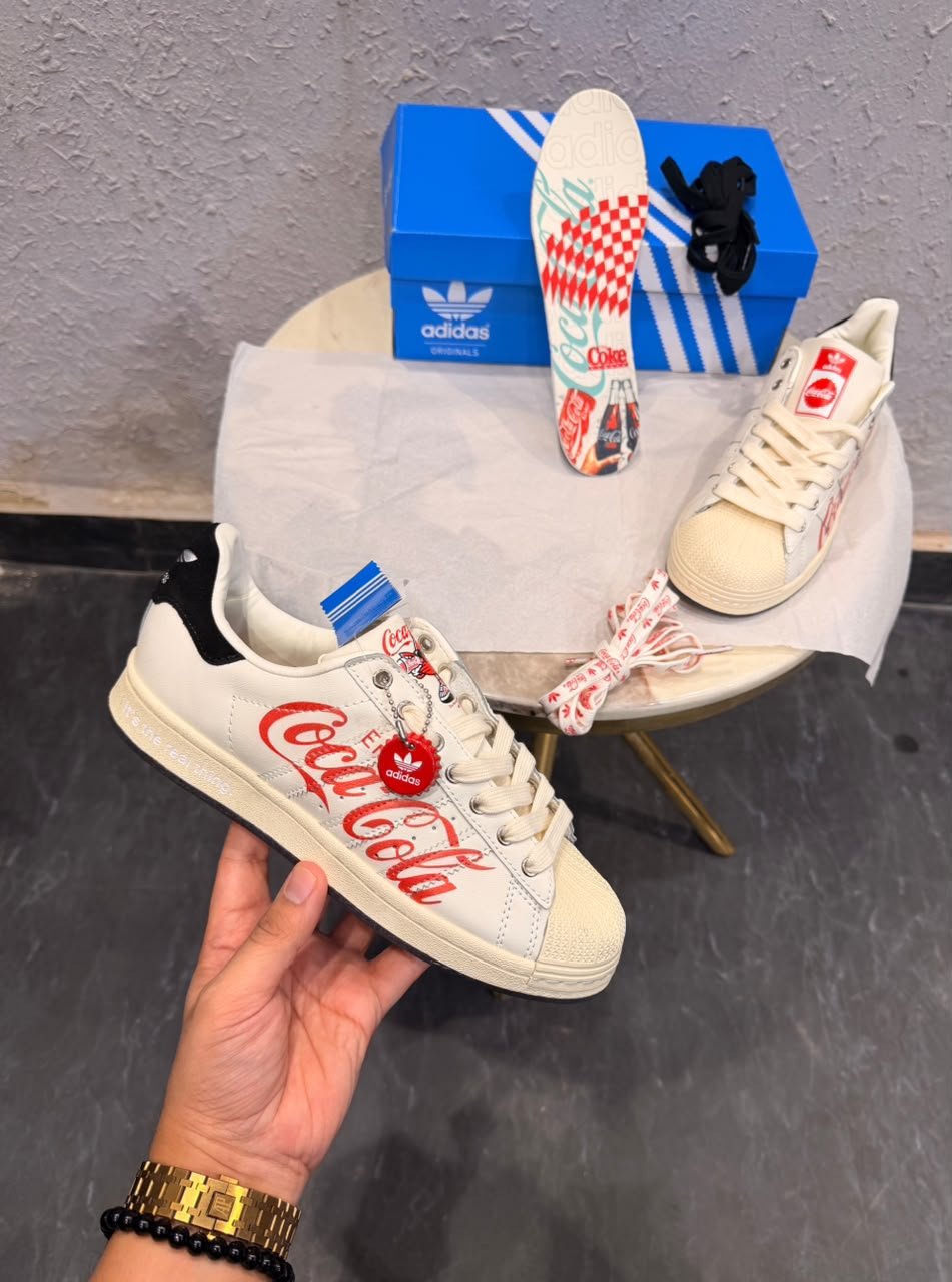 Cream Red Sneakers – Retro Graphic Street Style