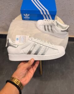 White Silver Sneakers – Metallic Streetwear Finish