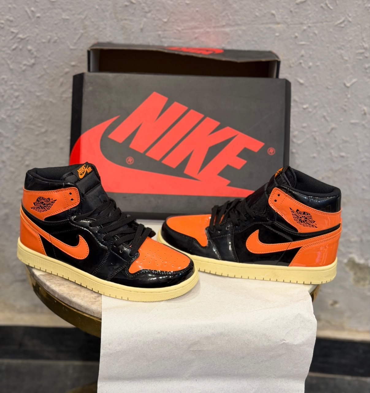 Black Orange High-Top Sneakers – Bold Retro Street Style