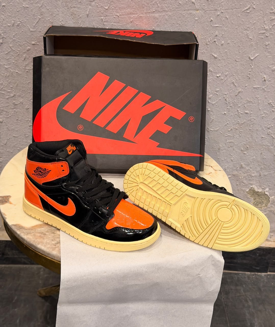 Black Orange High-Top Sneakers – Bold Retro Street Style