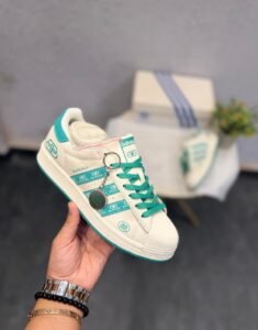 Green White Designer-Inspired Sneakers – Contrast Street Edition