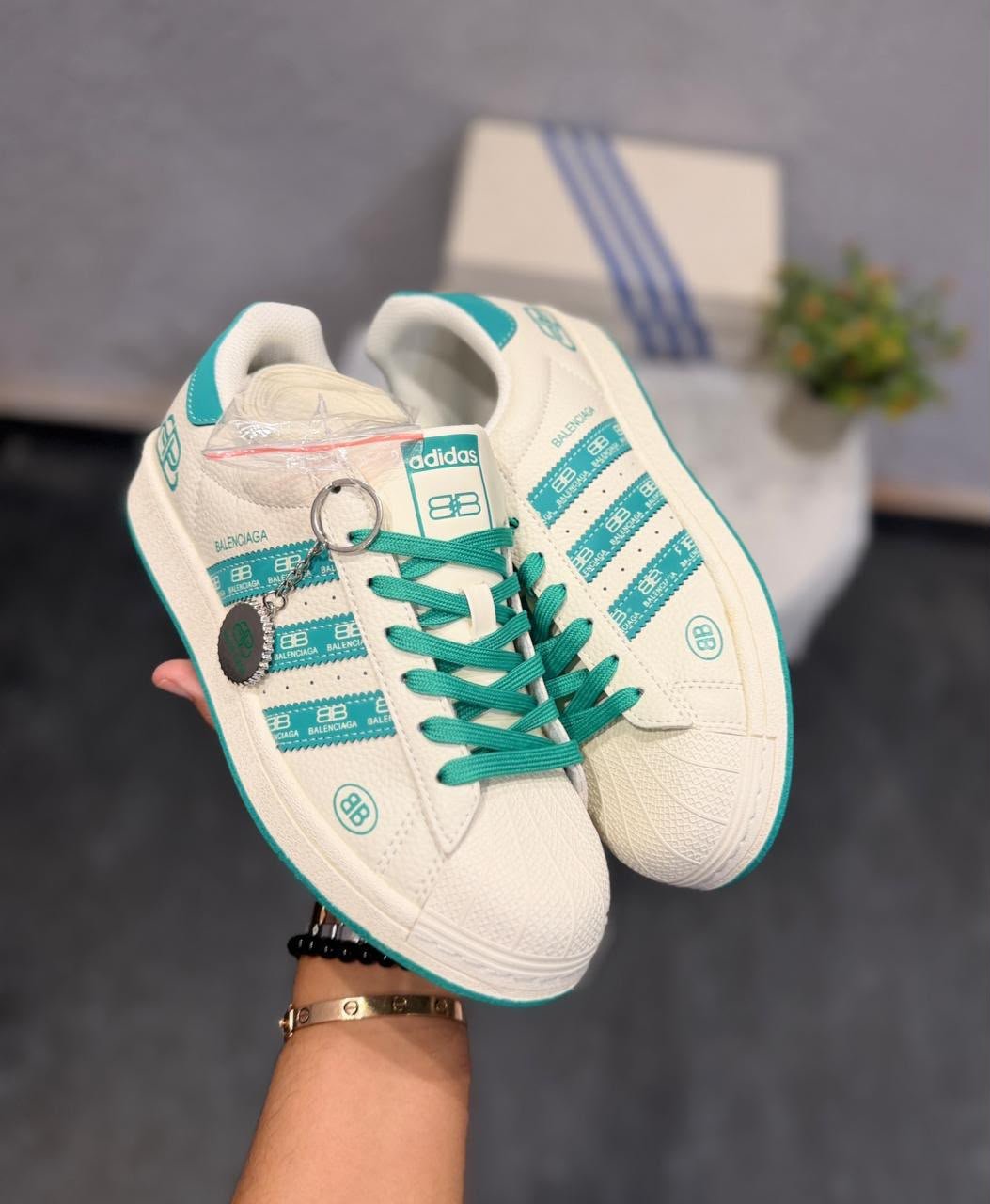 Green White Designer-Inspired Sneakers – Contrast Street Edition (3) Green White Designer-Inspired Sneakers – Contrast Street Edition