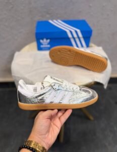 Metallic Silver Patent Sneakers – Textured Retro Low-Top Style