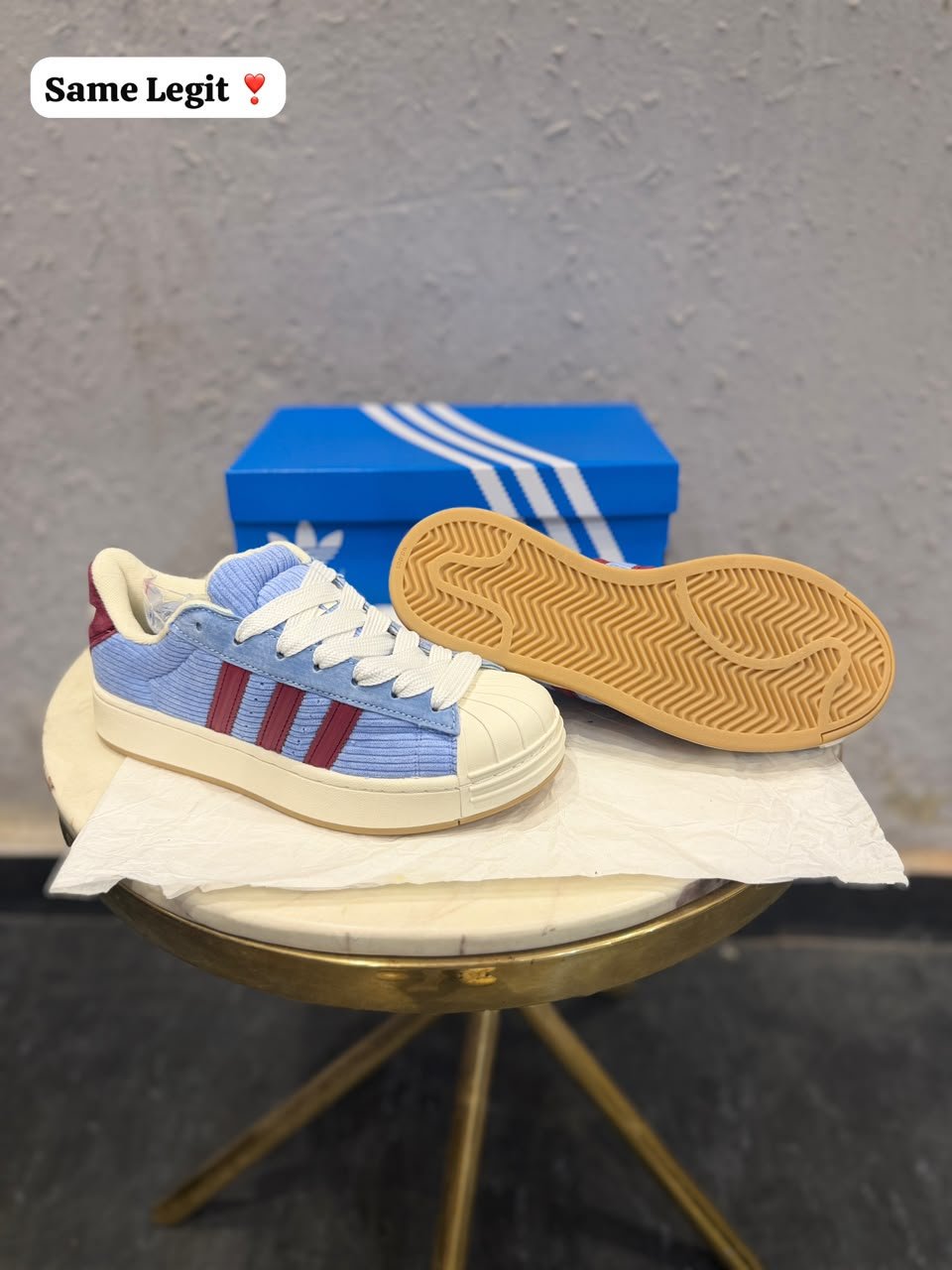 Sky Blue Corduroy Sneakers – Retro Court Streetwear