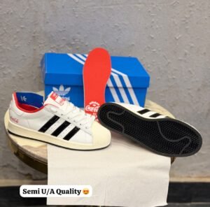 White Black Cola Edition Sneakers – Retro Court Street Style
