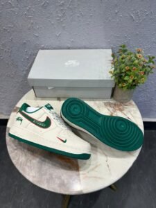 White Green Custom Sneakers – Heritage Streetwear Edition