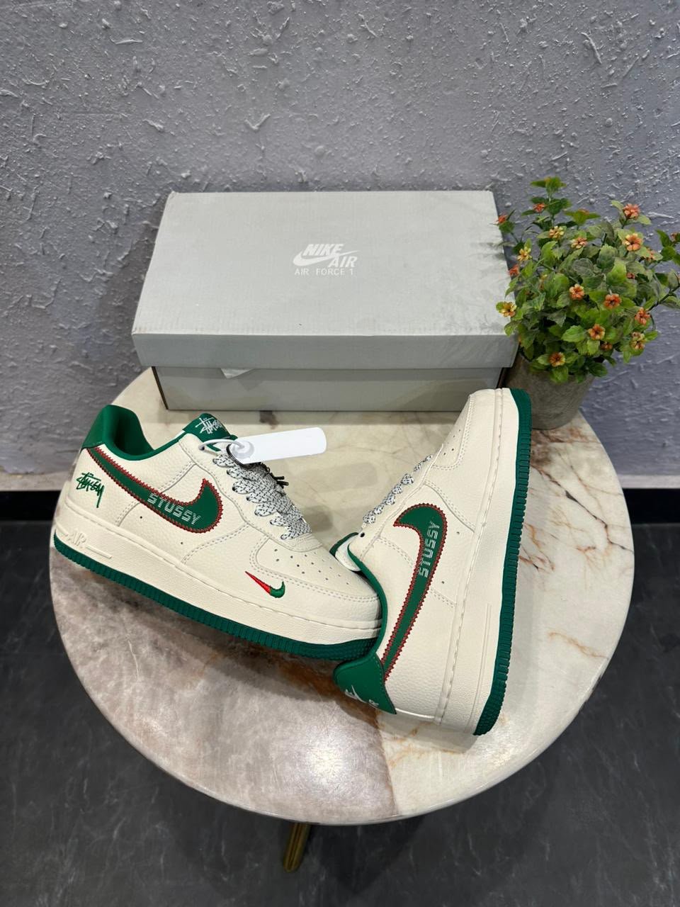 White Green Custom Sneakers – Heritage Streetwear Edition